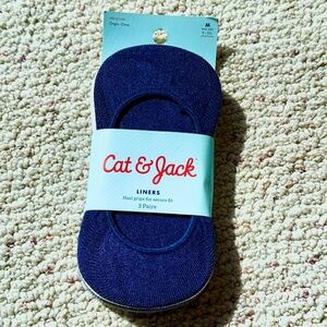 Cat & Jack Girls Liner No Show Socks Multipk NWT Med 9-21/2 7-10 Blue White Gray